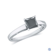 14kt White Gold 0.84ct Black Diamond Engagement Ring