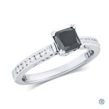 Tacori 18kt White Gold 0.86ct Black Diamond Engagement Ring