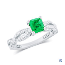 Tacori Platinum Emerald Engagement Ring