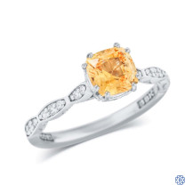 Tacori 18kt White Gold 1.25ct Yellow Sapphire Engagement Ring