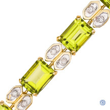 14kt Yellow Gold Peridot and Zirconia Bracelet