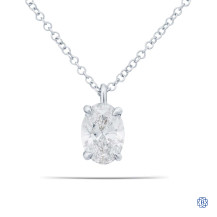 14kt White Gold 1.00ct Lab Created Diamond Pendant With Chain