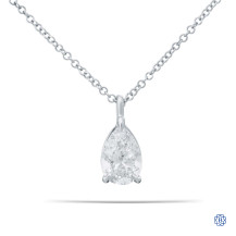 14kt White Gold 1.00ct Lab Created Diamond Pendant with chain
