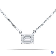 14kt White Gold 1.09ct Lab Created Diamond Pendant with Chain