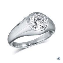 14kt White Gold Gentleman's Lab-Created 1.50ct Diamond Ring
