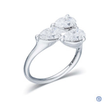 14kt White Gold 3 Stone 2.44ct Lab-Created Diamond Ring