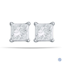 14kt White Gold 0.63ct Princess Cut Diamond Stud Earrings