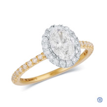 14kt Yellow and White Gold 1.00ct Lab Created Diamond Engagement Ring