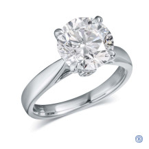 14kt White Gold 3.03ct Cushion Lab Created Diamond Engagement Ring
