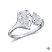 14kt White Gold Dual Pear 2.58ct Lab Created Diamond Ring