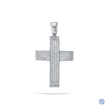 18kt White Gold Diamond Cross Pendant