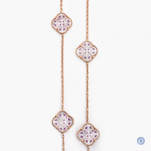 18k rose gold clover necklace