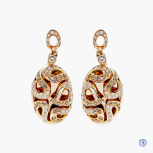 18kt red gold diamond drop earrings
