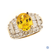 14kt Yellow and White Gold Diamond & Cubic Zirconia Ring