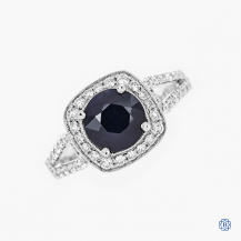 Simon G 18k White Gold 1.77ct. Sapphire and Diamond Ring