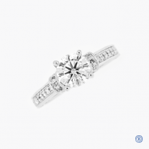 19kt White Gold Scott Kay Moissanite and Diamond Engagement Ring