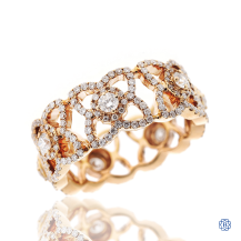 18kt Rose Gold Floral Diamond Ring