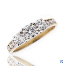 14kt Yellow and White Gold Three Stone Engagement Ring