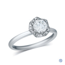 14kt White Gold 0.70ct Maple Leaf Diamaonds Engagement Ring