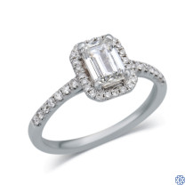 18kt White Gold Lady's Emerald Cut 0.90ct Diamond Engagement Ring