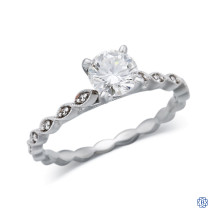 14kt White Gold Lady's Claw Set Round Brilliant Cut 0.70ct Diamond Engagement Ring