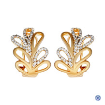 14kt Yellow Gold 0.40ct Diamond Drop Earrings with Post and Omega Style Clip Backs