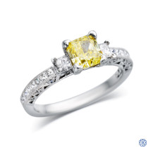 Platinum Tacori Lady's 1.10ct Fancy Yellow Diamond Custom-Made Engagement Ring