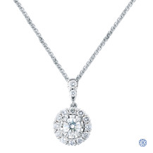 18kt White Gold Christopher Design Crisscut Round Shaped 0.24ct Diamond Pendant with 16'' Chain