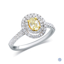 18kt White Gold Lady's 0.68ct Fancy Yellow Natural Diamond Ring