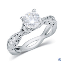 18kt White Gold Tacori Moissanite and 0.41ct Diamond Engagement Ring