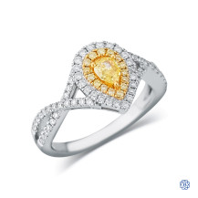 18kt White and Yellow Gold Lady's 0.27ct Fancy Yellow Diamond Engagement Ring