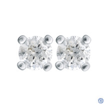 14kt White Gold Lady's Round Brilliant Cut Diamond Stud Earrings 