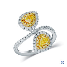 18kt Yellow and White Gold 0.59ct Fancy Yellow Diamond Lady's Ring