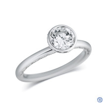 Tacori 18kt White Gold Designer Engagement Ring with 0.95ct Round Brilliant Cut Diamond