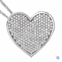 14kt White Gold Heart Pendant with Chain
