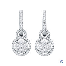 18kt White Gold Simon G Lady's 1.13ct Marquise Shaped Diamond Earrings