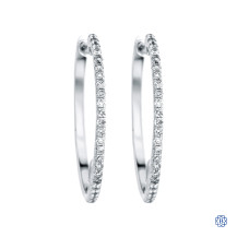 14kt White Gold Gabriel & Co. Lady's 0.64ct Diamond Hoop Earrings