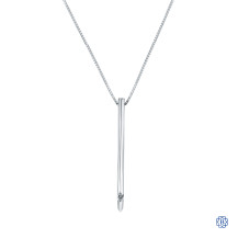 10kt White Gold 0.038ct Diamond Vertical Bar Pendant