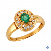 18kt Yellow Gold 0.30ct Emerald Vintage Ring
