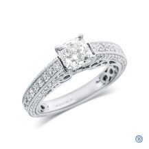 14kt White Gold Gabriel & Co. 1.01ct Cushion Cut Diamond Engagement Ring