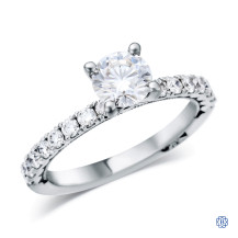 18kt White Gold Tacori 1.00ct Moissanite and 0.33ct Diamond Engagement Ring