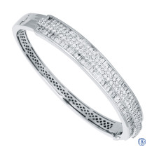 18KT White Gold Diamond Bangle Bracelet with 5.06ct of Sparkling Elegance