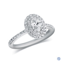 18kt White Gold 0.50ct Maple Leaf Diamonds Oval Shaped Diamond Engagement Ring