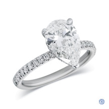14kt White Gold Lady's Lab Created 2.00ct Diamond and Natural Engagement Ring