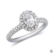 14kt White Gold Lady's Oval Shaped Cut 1.01ct Diamond Engagement Ring
