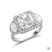 14kt White Gold Lady's Custom Made Lab-Created Radiant Shaped 7.05ct Diamond Ring