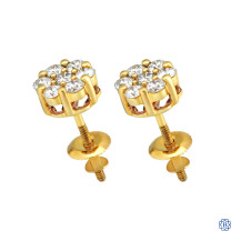 14kt Yellow Gold 0.51ct Diamond Cluster Earrings
