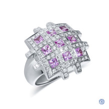 18kt White Gold Lady's Pink Sapphire and Diamond Ring