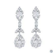 18kt White Gold 1.28ct Diamond Drop Shape Earrings