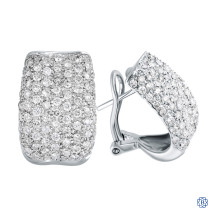 18kt White Gold Lady's cast and hand assembled cluster Fashion Design 2.00ct Diamond Earrings